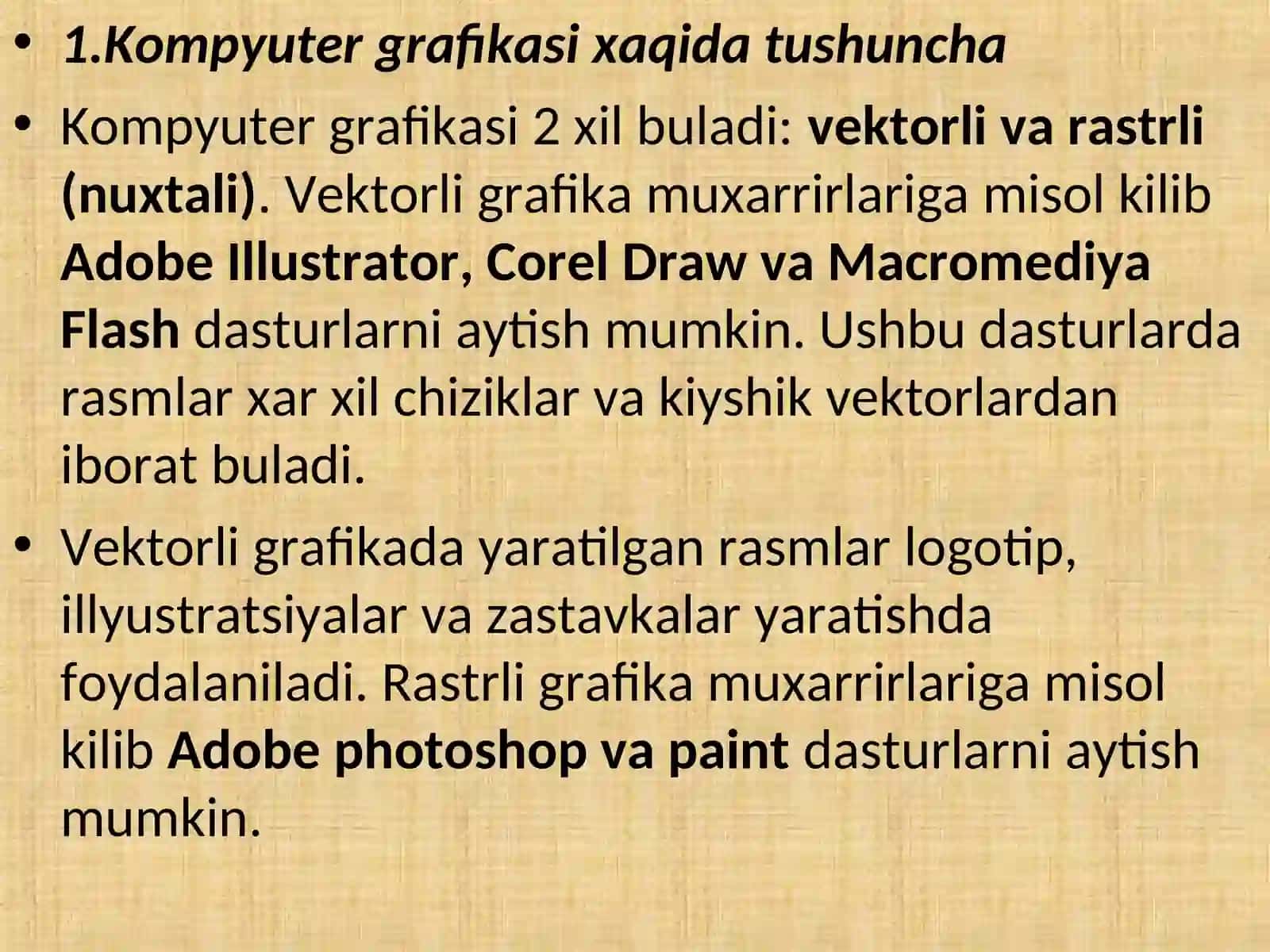 Adobe Photoshop grafika muxarriri ishlash 2