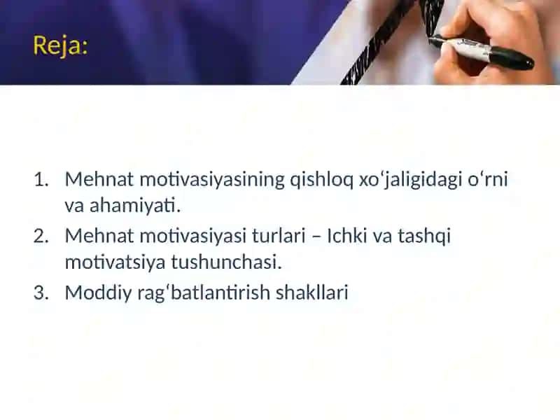 Mehnat motivatsiyasi va moddiy rag'batlantirish 2