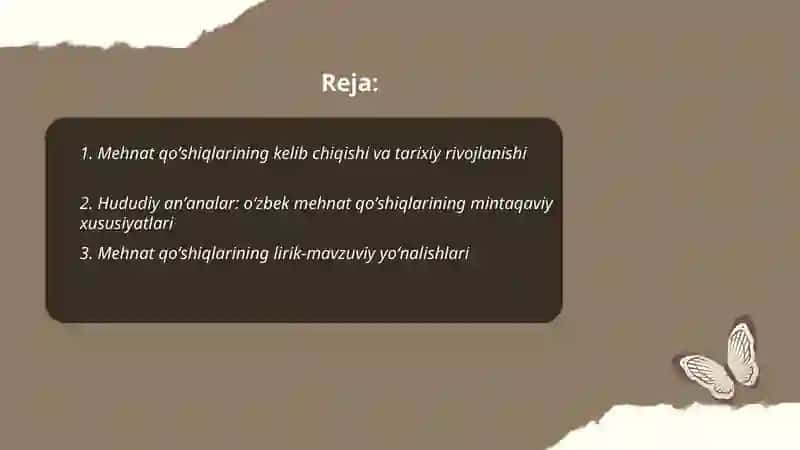 Mehnat qoʻshiqlarining tarixi va badiyati 2