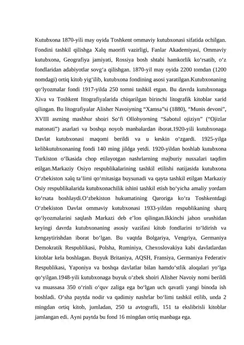 Alisher Navoiy nomidagi O'zbekiston Milliy kutubxonasi 2
