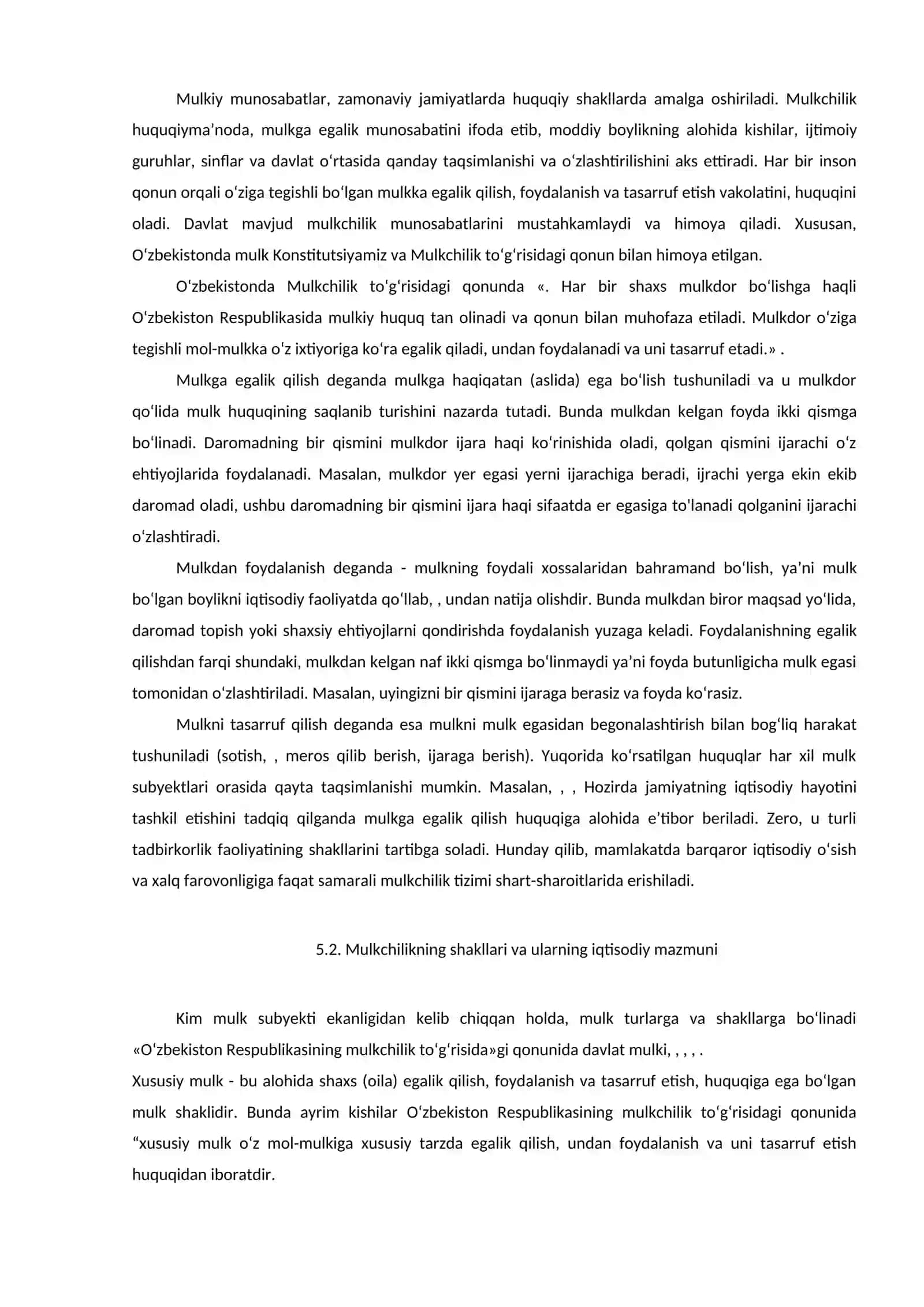 IQTISODIY TIZIMDA MULKCHILIKNING O'RNI VA AHAMIYATI 2