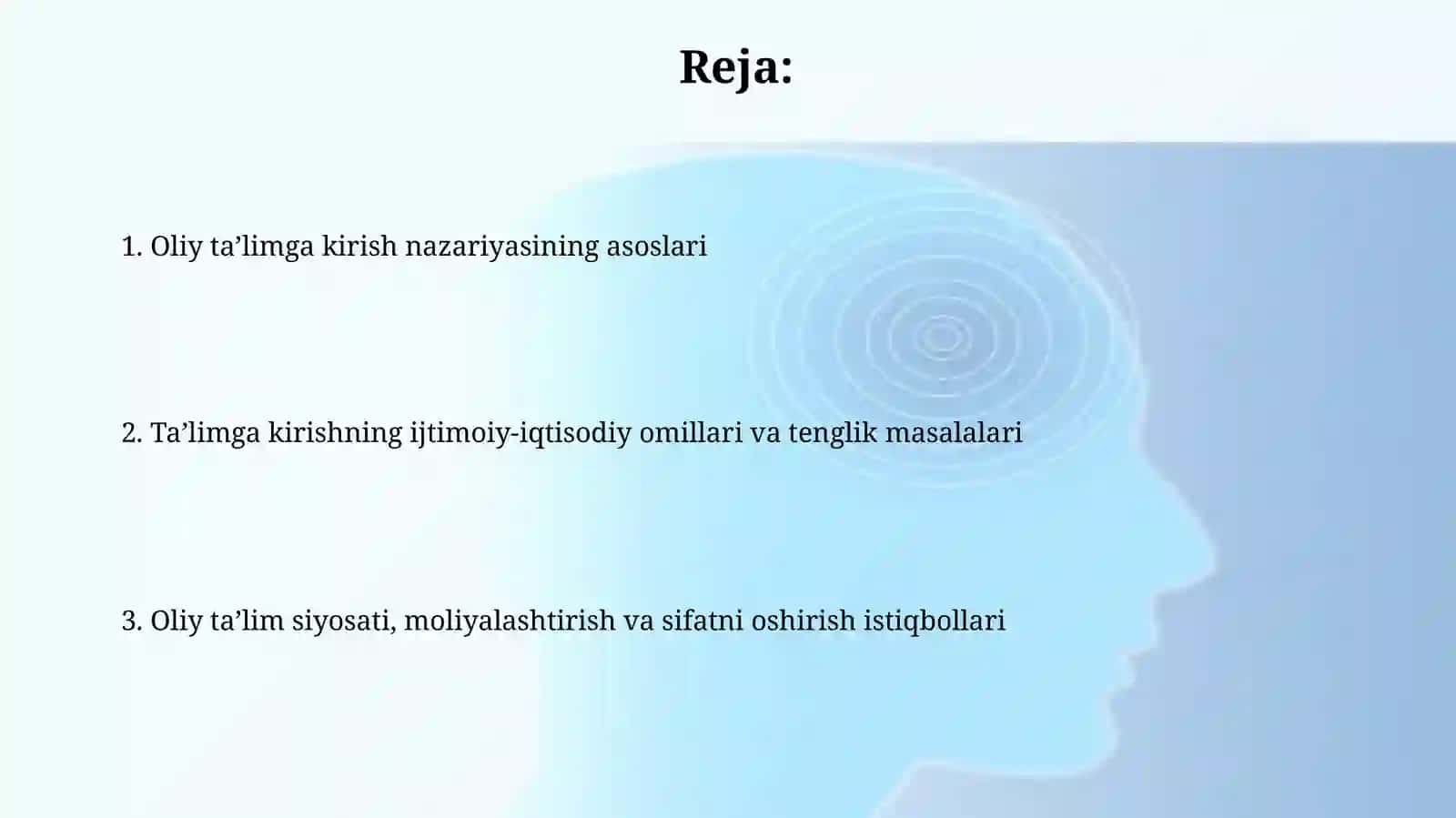 Òyin va ta'limga kirish nazaryasi 2