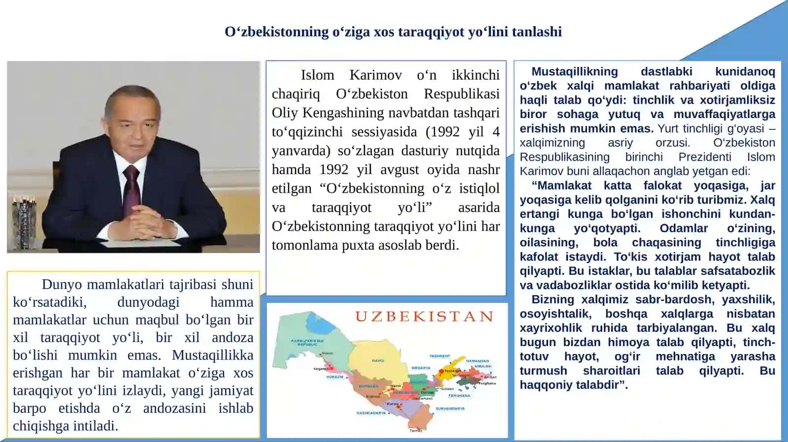 O‘zbekistonning o‘ziga xos taraqqiyot yo‘li 2