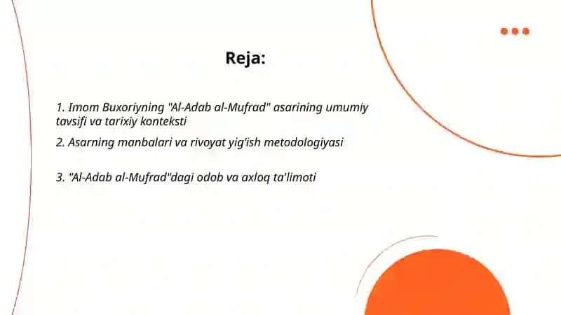 Imom Buxoriyning "Al-Adab al-Mufrad" asari 2