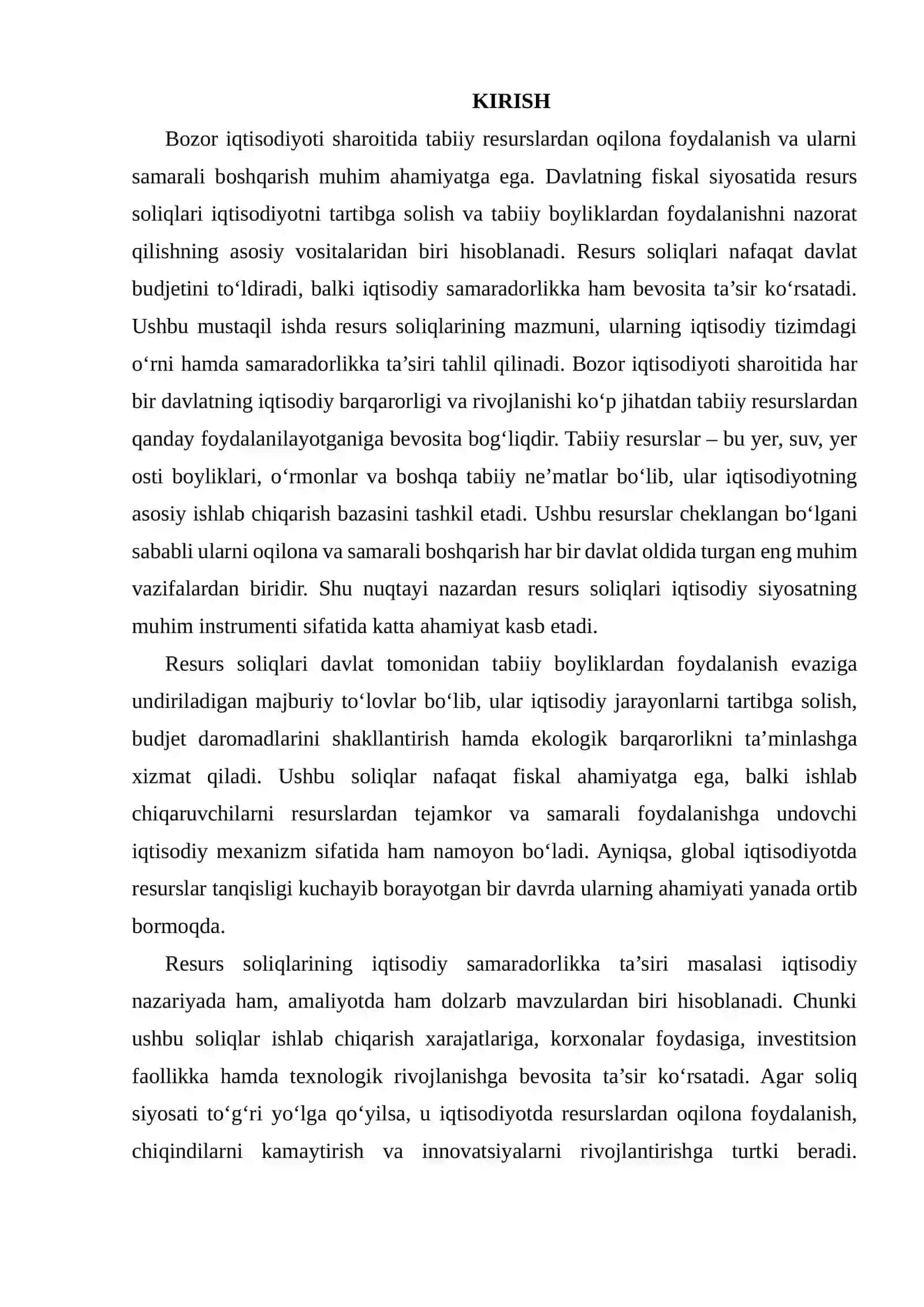 RESURS SOLIQLARINING IQTISODIY SAMARADORLIKKA TA’SIRI 2