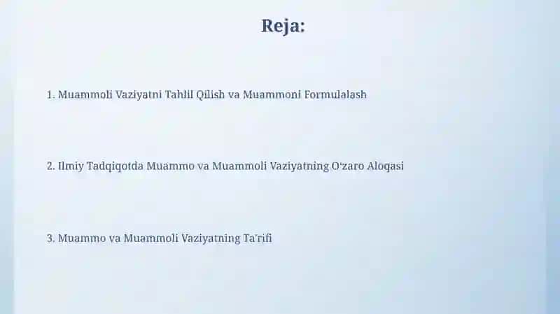 Muammoli vaziyatning ozaro aloqasi 2