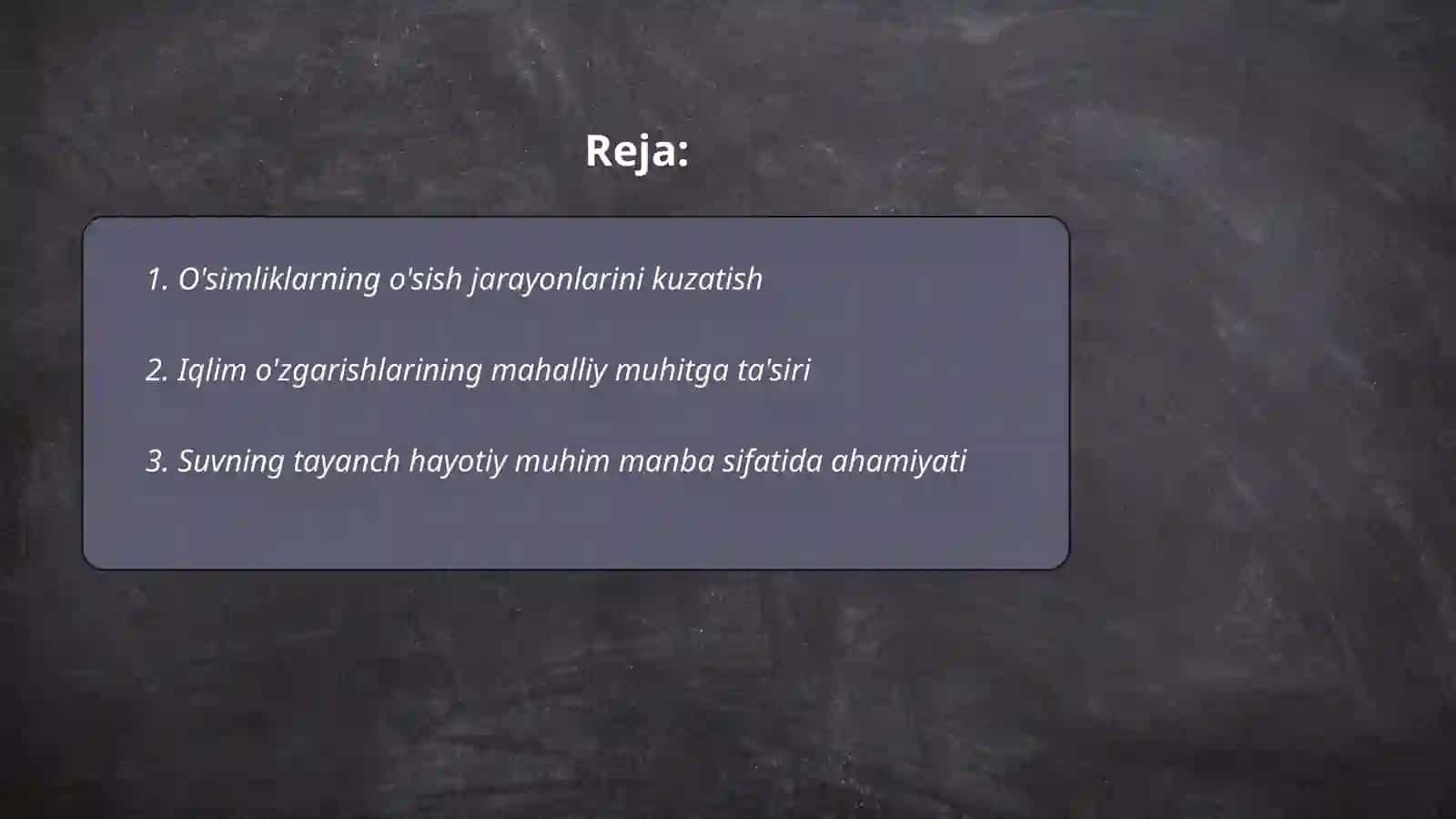 Tabiiy fanlar darslarida kuzatish orqali yangi bilim va tushunchalarni shakllantirish. Ekologik madaniyatni shakllantirishda õqituvchining kuzatishga yõnlatirilgan topshiriqlar 2