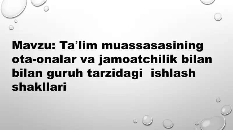 Boshlangʻich taʼlimda tarbiya fanidan tayyorlangan Mustaqil Ishi 2