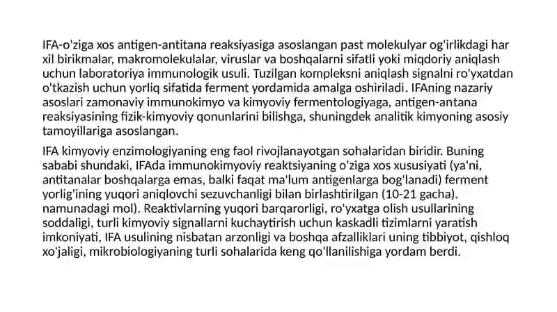 IFA analizatorining tibbiyotdagi ahamiyati 2