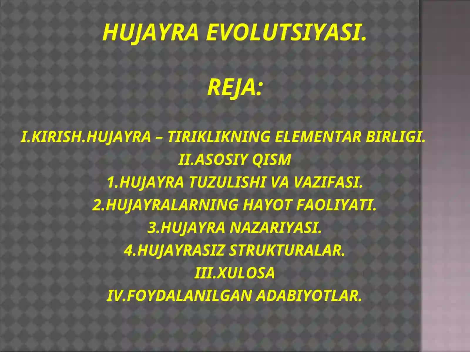 Hujayra Evolutsiyasi 2