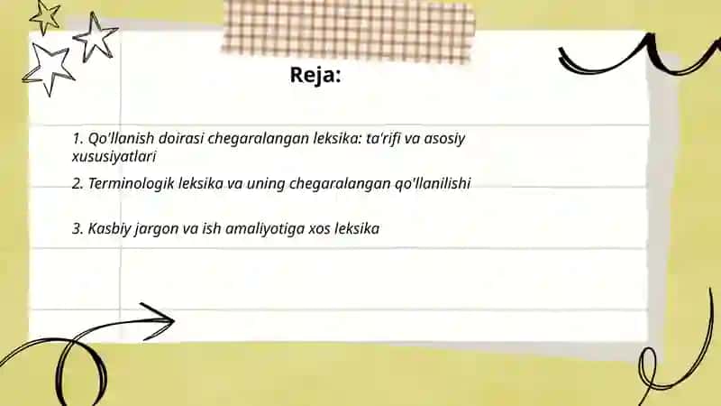 Qo'llanish doirasi chegaralangan leksika 2