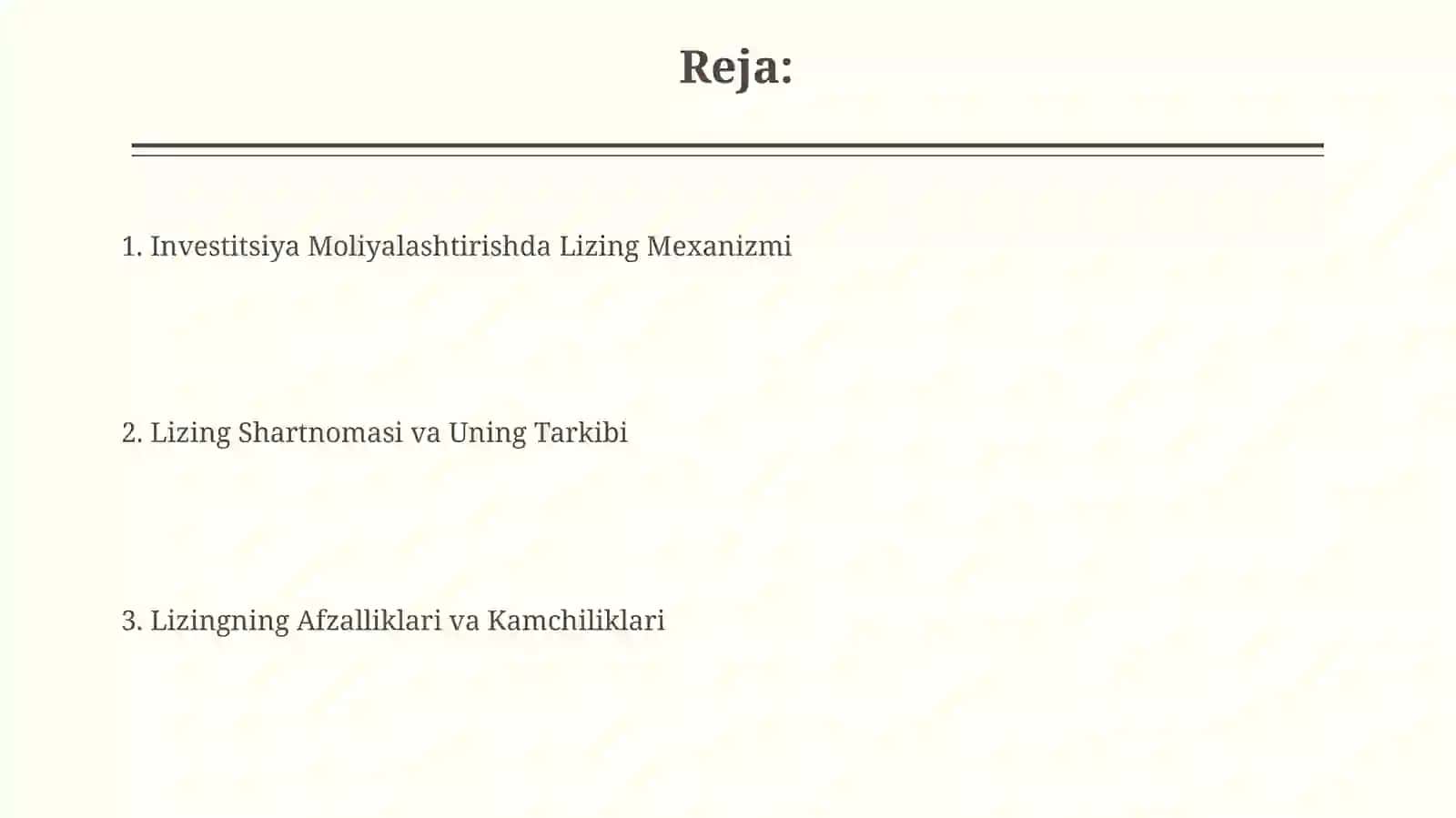 Investitsiyalarni moliyalashtirishda lizing mexanizmi 2