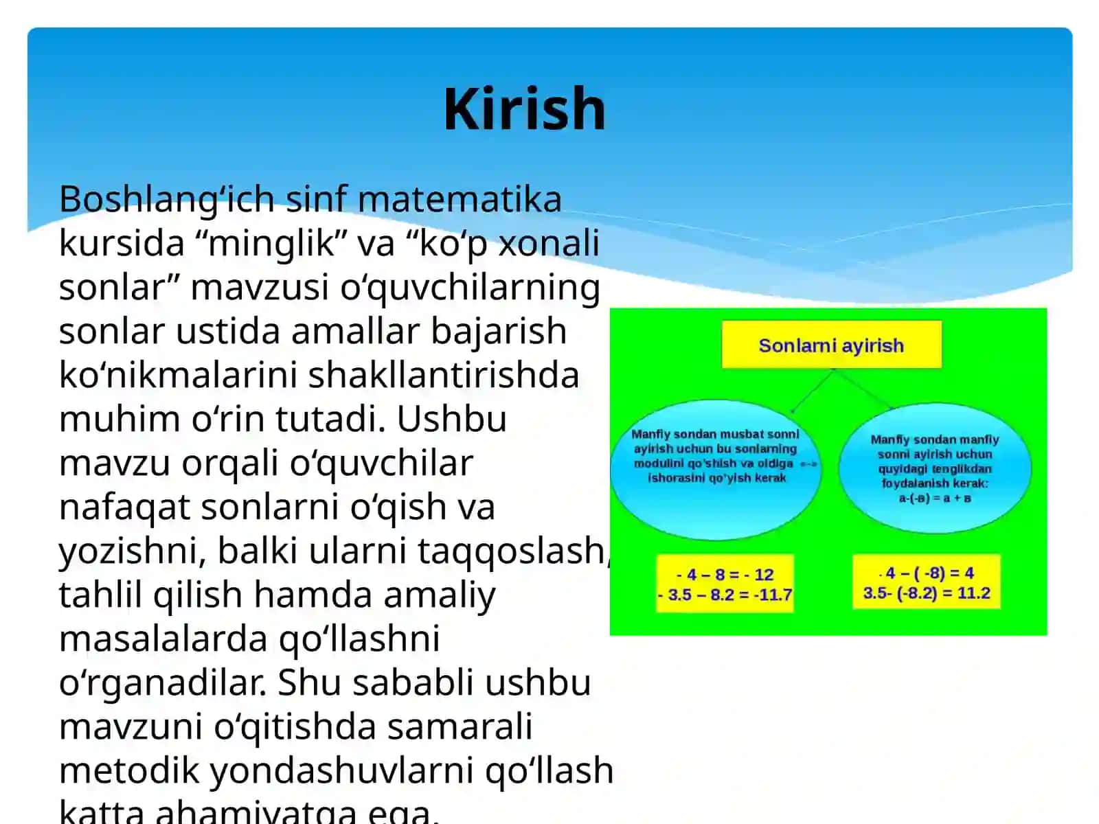 “Minglik” va “Ko‘p xonali sonlar” mavzusida misol, masalalar yechishga o‘rgatish metodikasi. 2