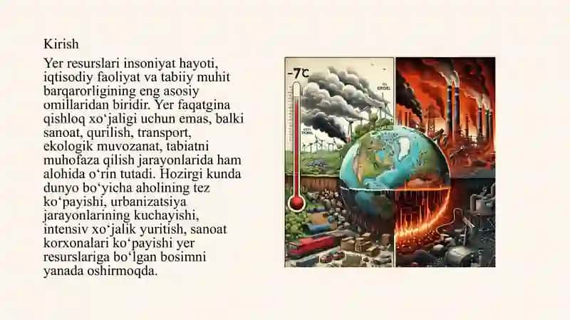 Yer resurslari va ularning ifodalanish muammolari 2