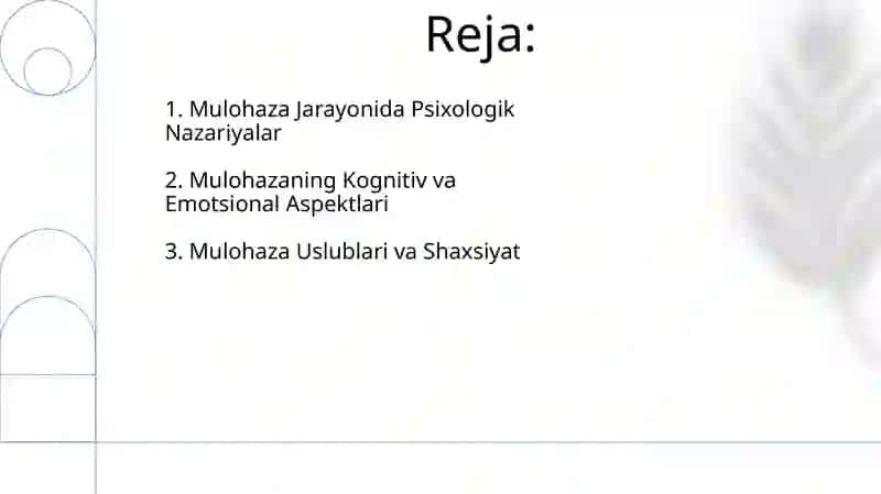 Tafakkur borasida psixologik nazariyalar 2