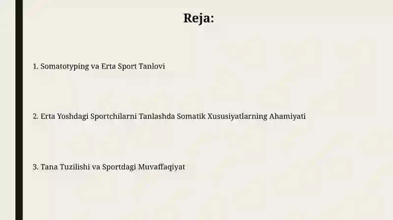 Somatotip turlari erta sport saralashida tana tuzilishining ahamiyati 2