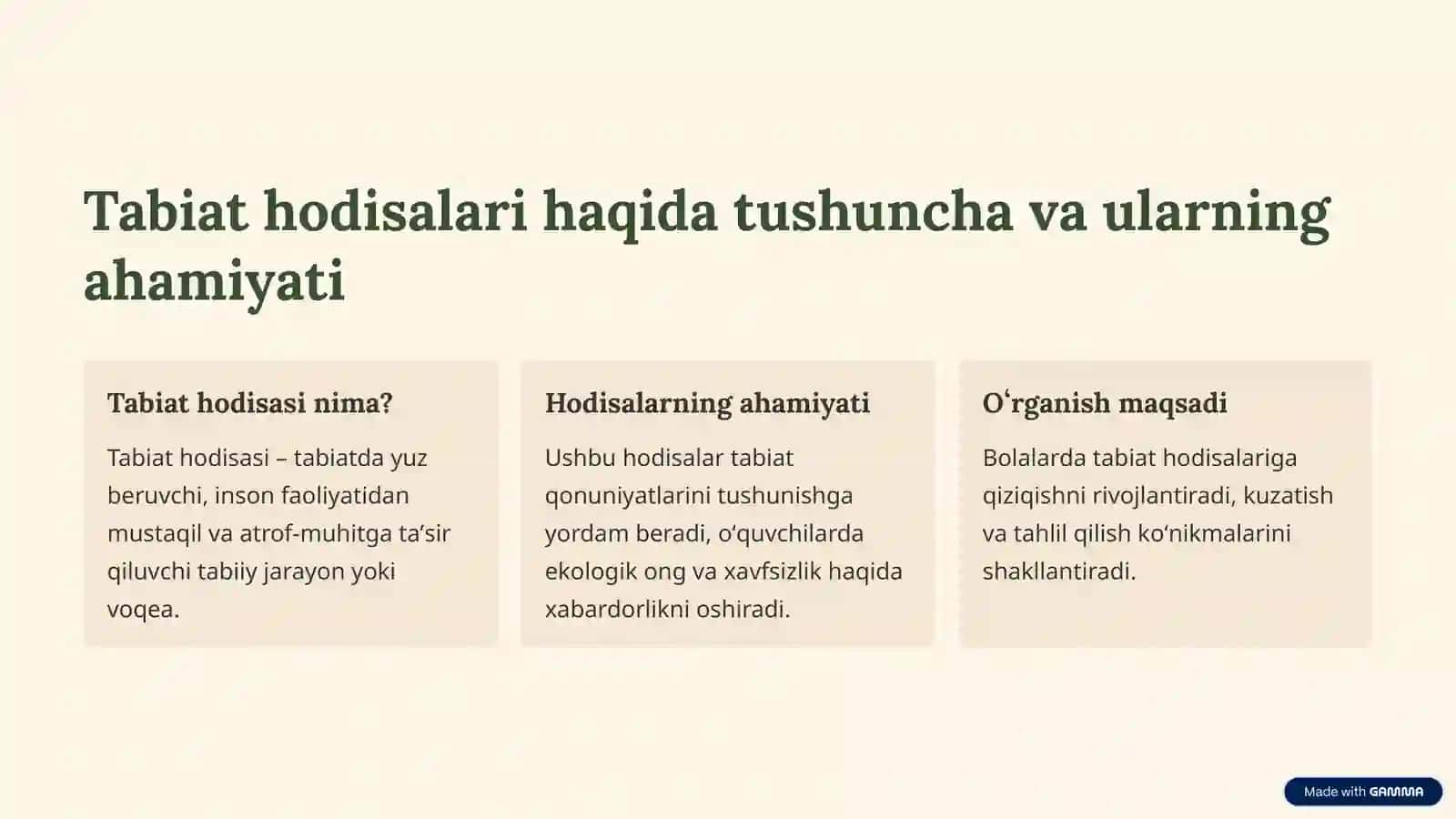 Boshlangʻich sinf tabiatshunoslik darslarida noyob tabiat hodisalarini oʻrganish va tahlil qilish 2