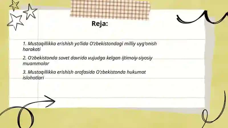 Mustaqillikka erishish arafasida O‘zbekistondagi ijtimoiy siyosiy jarayonlar 2