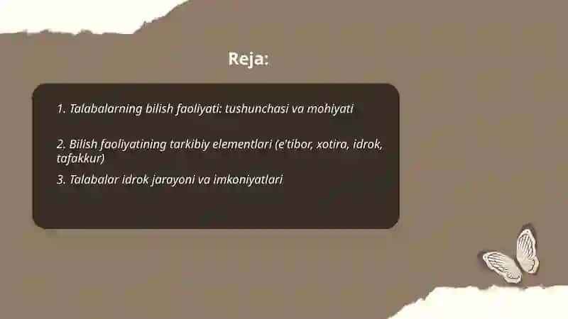 Talabalarning bilish faoliyati va uning tuzilishi 2