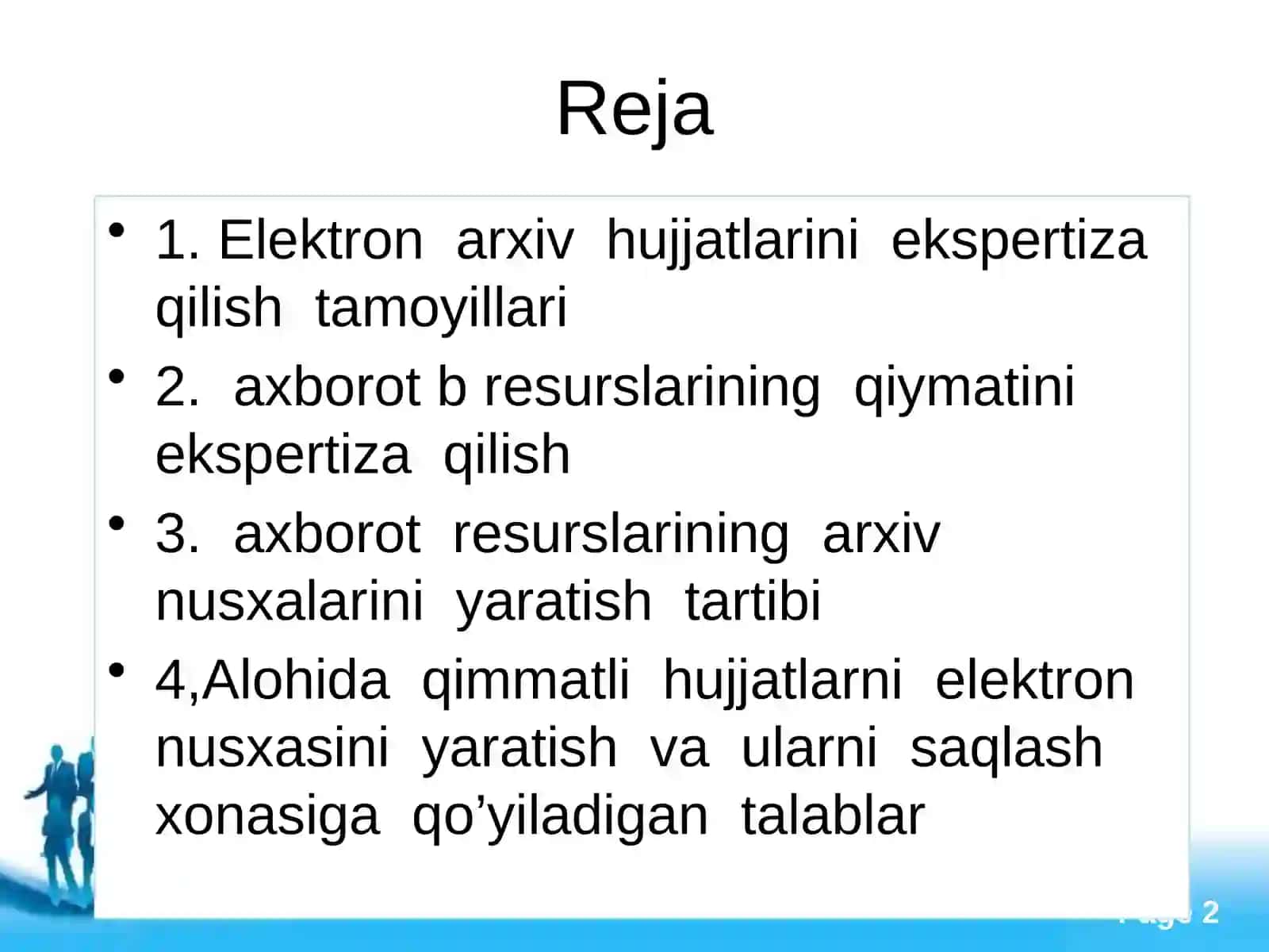 Elektron arxiv xujjatlarini saqlash va restavratsiya qilish 2