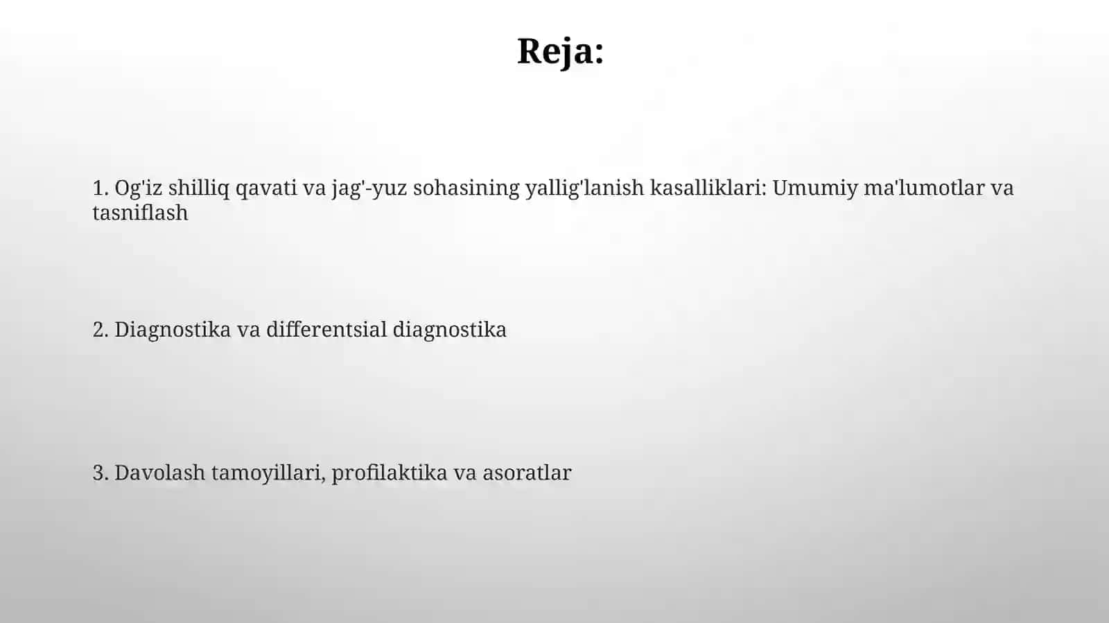 Og'iz shilliq qavati va yuz jag’ yallig’lanishi kasalliklari 2
