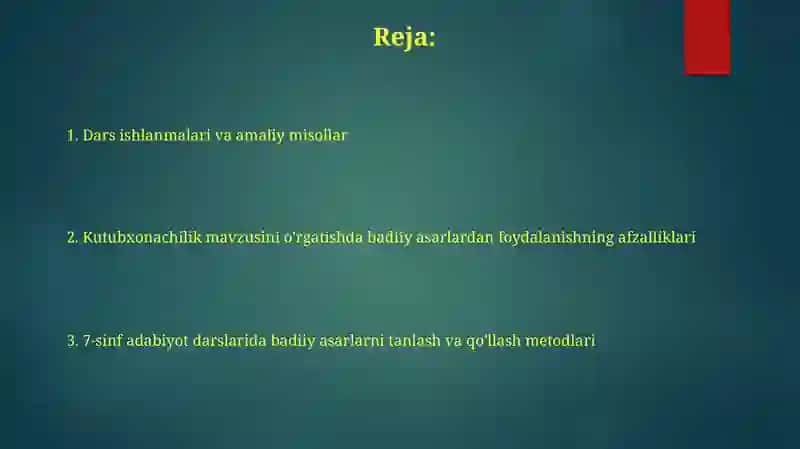 Badiiy asarlar bilan kutubxonachilik mavzusi 2