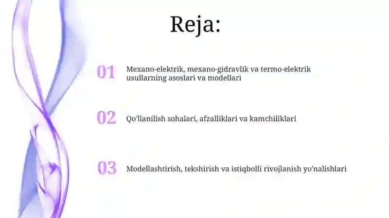 Mexano-elektrik, mexano-gidravlik va termo-elektrik modellashtirish usullari 2