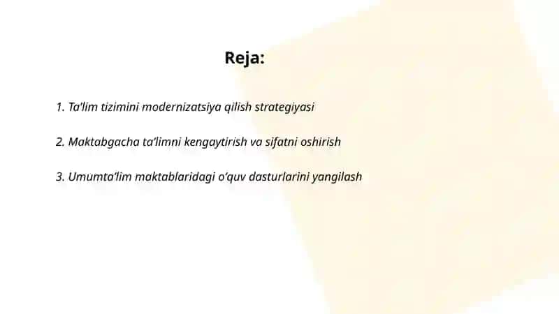 Taʼlim tizimini modernizatsiya qilish strategiyasi 2