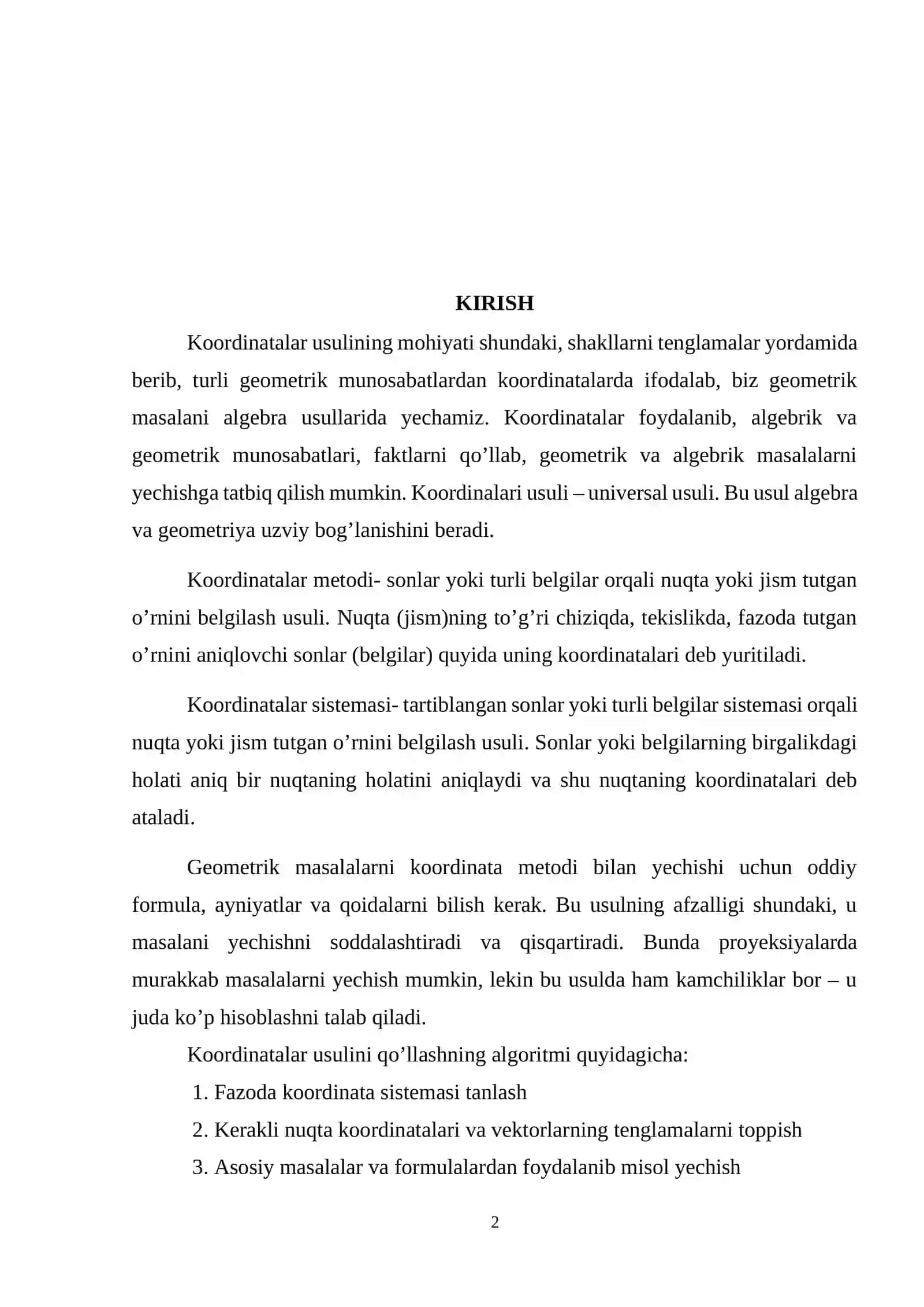 Dekart reperida to’g’ri chiziq va u bilan bog’liq bo’lgan metrik masalalar 2