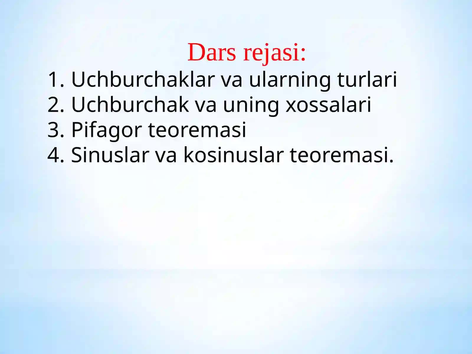 Uchburchaklar va ularning turlari 2