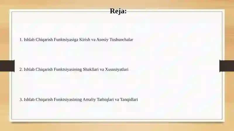 Ishlab chiqarish funktsiyasi 2