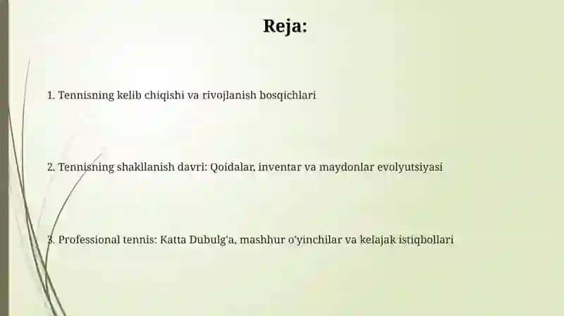 Tennis sport turi tarixi va rivojlanish bosqichlari 2