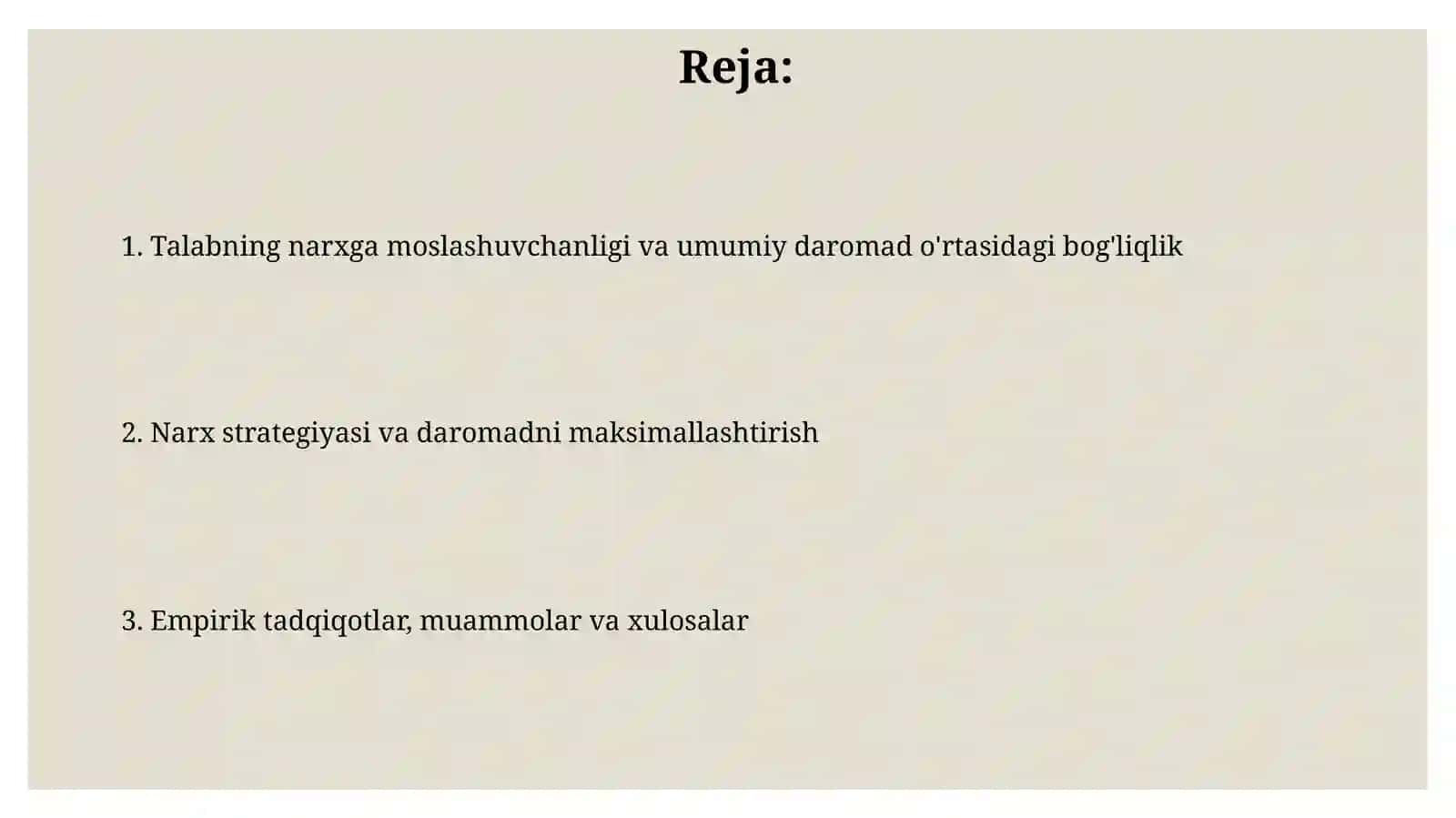 Sotuvchi daromadini talab elastikligiga koʻra taxlili 2