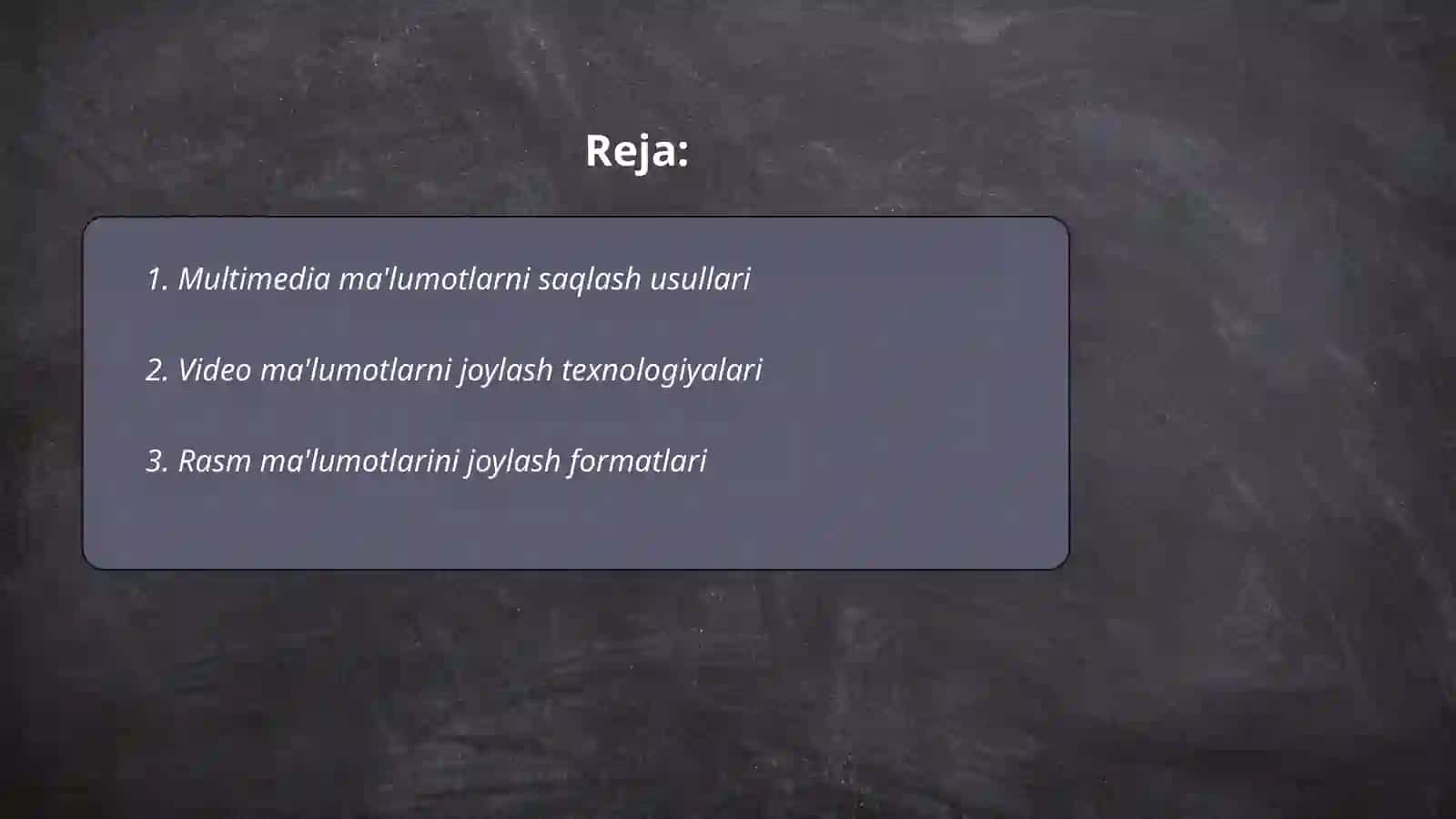 Multimedia ma’lumotlarini joylash 2