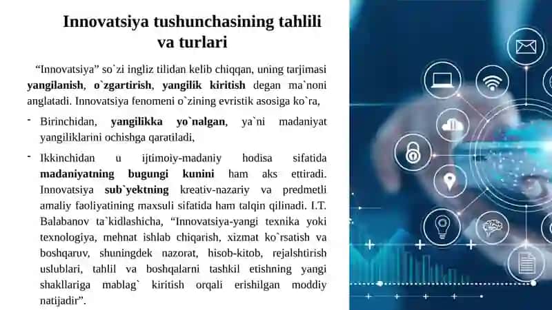 Mavzu. Intellektual mulk huquqi: innovatsiya va novatsiyalar, kashfiyot va ixtiro, intellektual mulk va patent tushunchalarining mutanosibligi. 2
