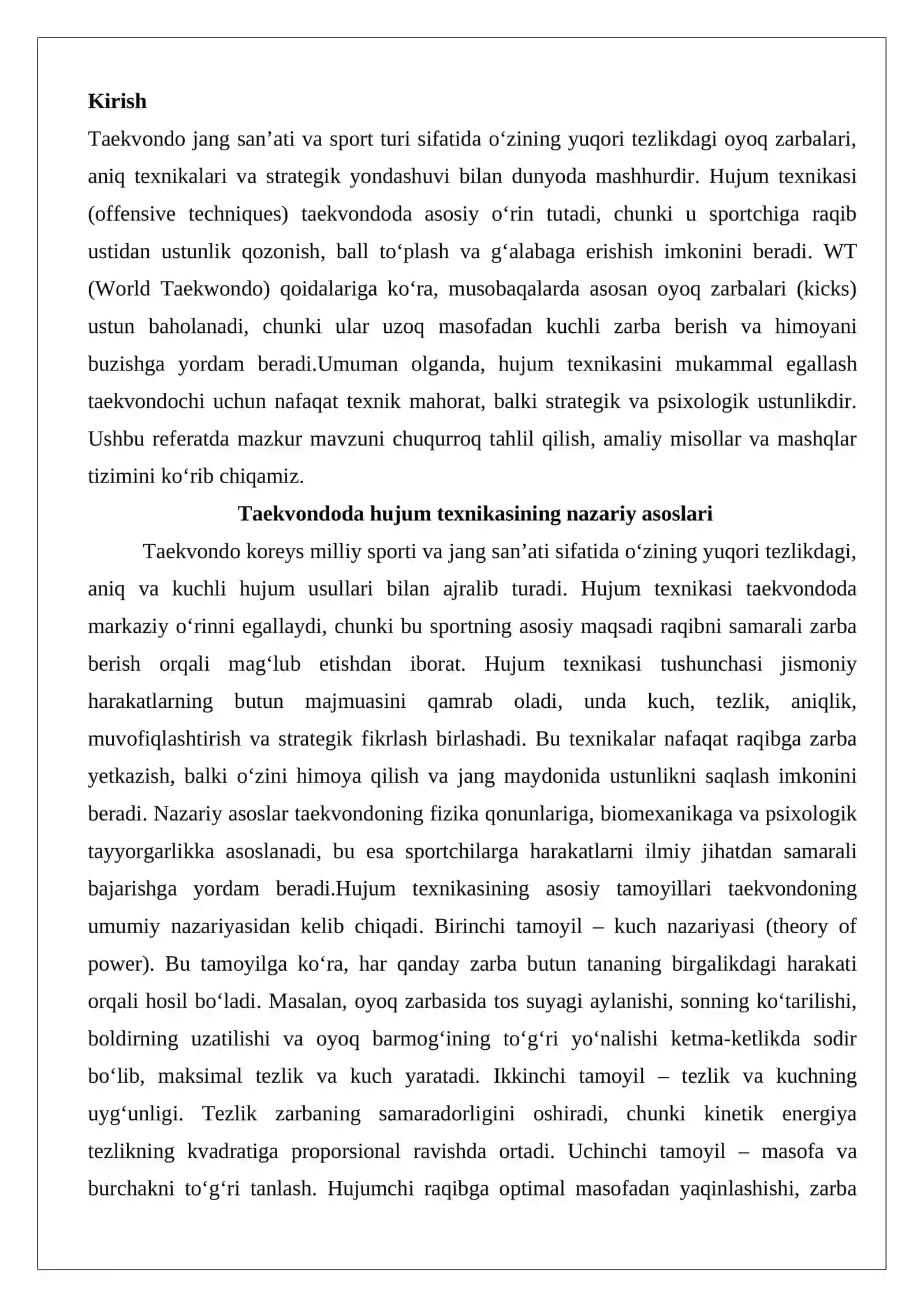 Hujum texnikasi Taekvondo 2