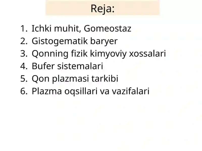 Ichki muhit, Qon sistemasiga kirish 2