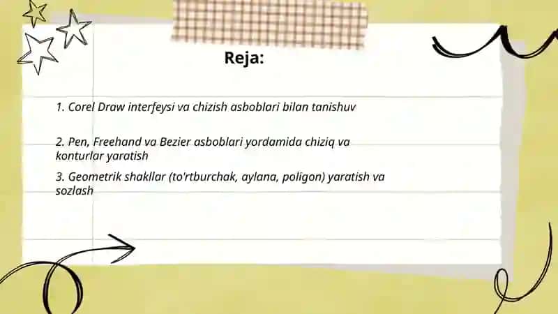 Corel Drow dasturida obʼektlar yaratish 2
