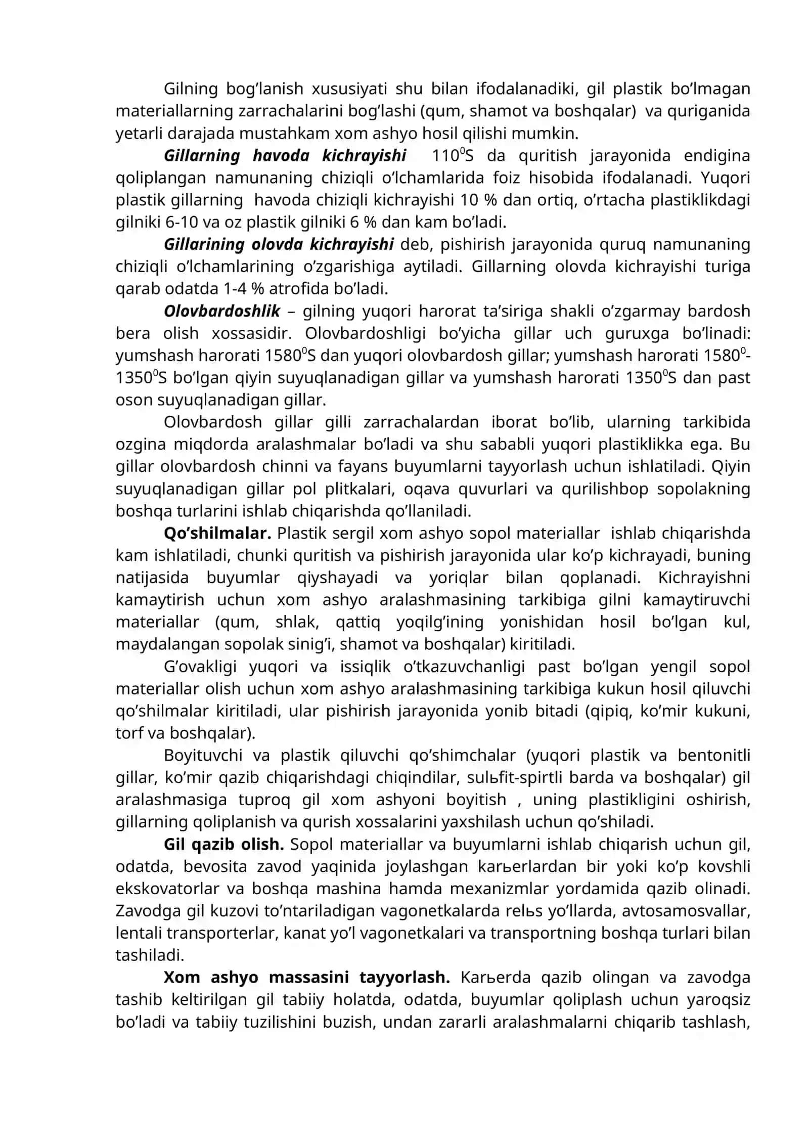 Keramik materiallar va buyumlar tarkibi va xossalari 2