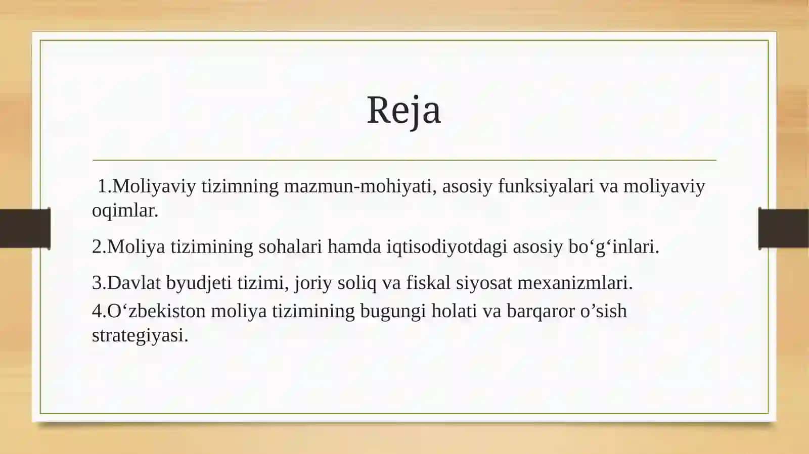 Oʻzbekiston Respublikasi moliyatizimi 2