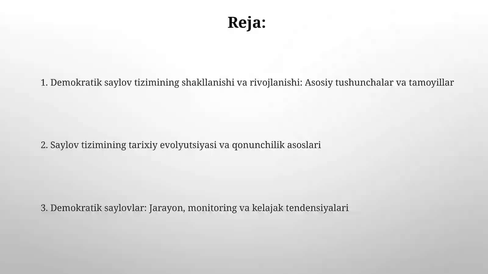 Demokratik saylov tizimining shakllanishi va rivojlanishi 2