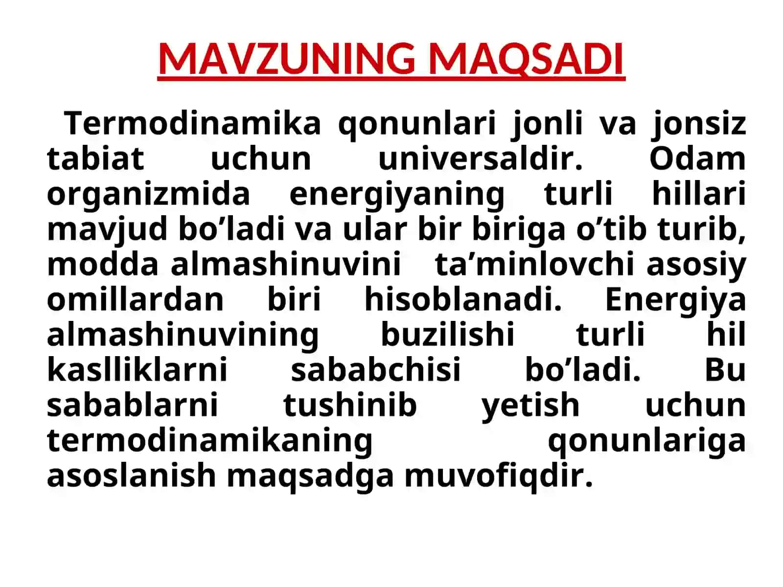 Kimyoviy Termodinamika Asoslarima’ruza 2