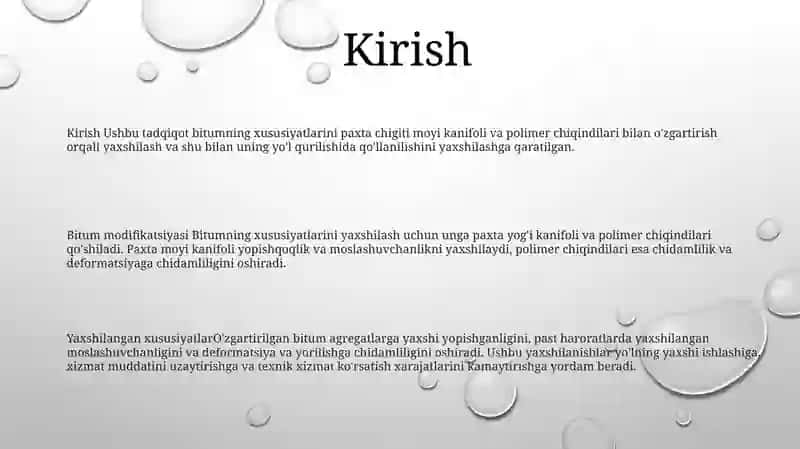 Bitum Tarkibini Gossipol Smolasi Va Polimer Chiqindilari Bilan Modifikatsiyalash Usulida Xossalarini Yaxshilash 2