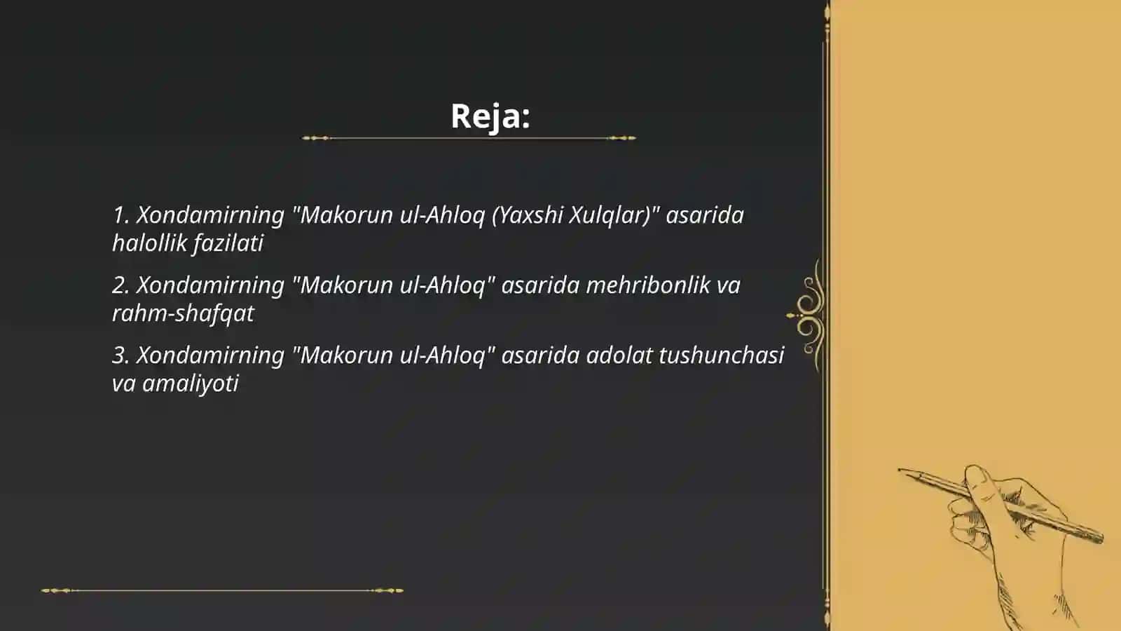 Makorun ul-Ahloq (Yaxshi Xulqlar) 2