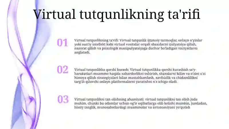 Virtual Tutqunlikka Qarshi Kurash 2