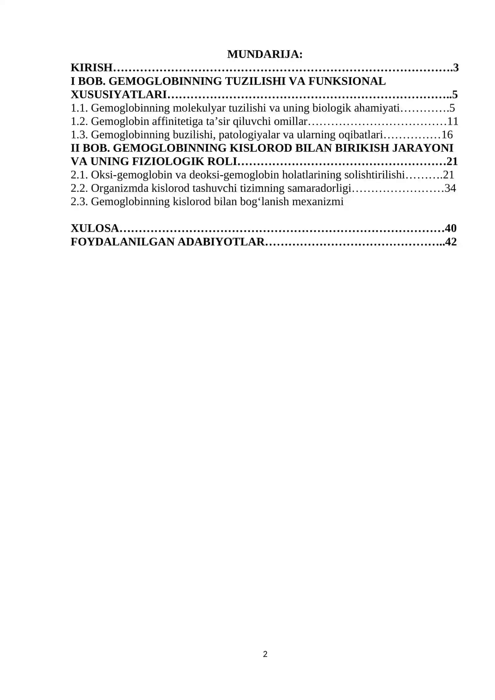 GEMOGLOBINNING KISLOROD BILAN BIRIKISHI 2