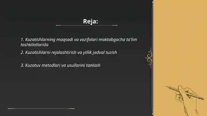 Kuzatishlarni tashkil etish va boshqarish 2
