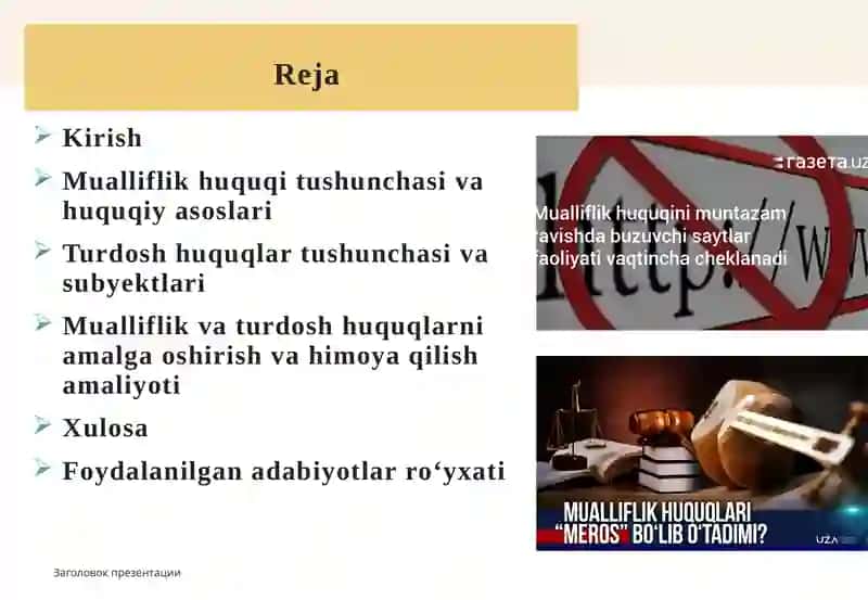 Mualliflik huquqi va turdosh huquqlar 2