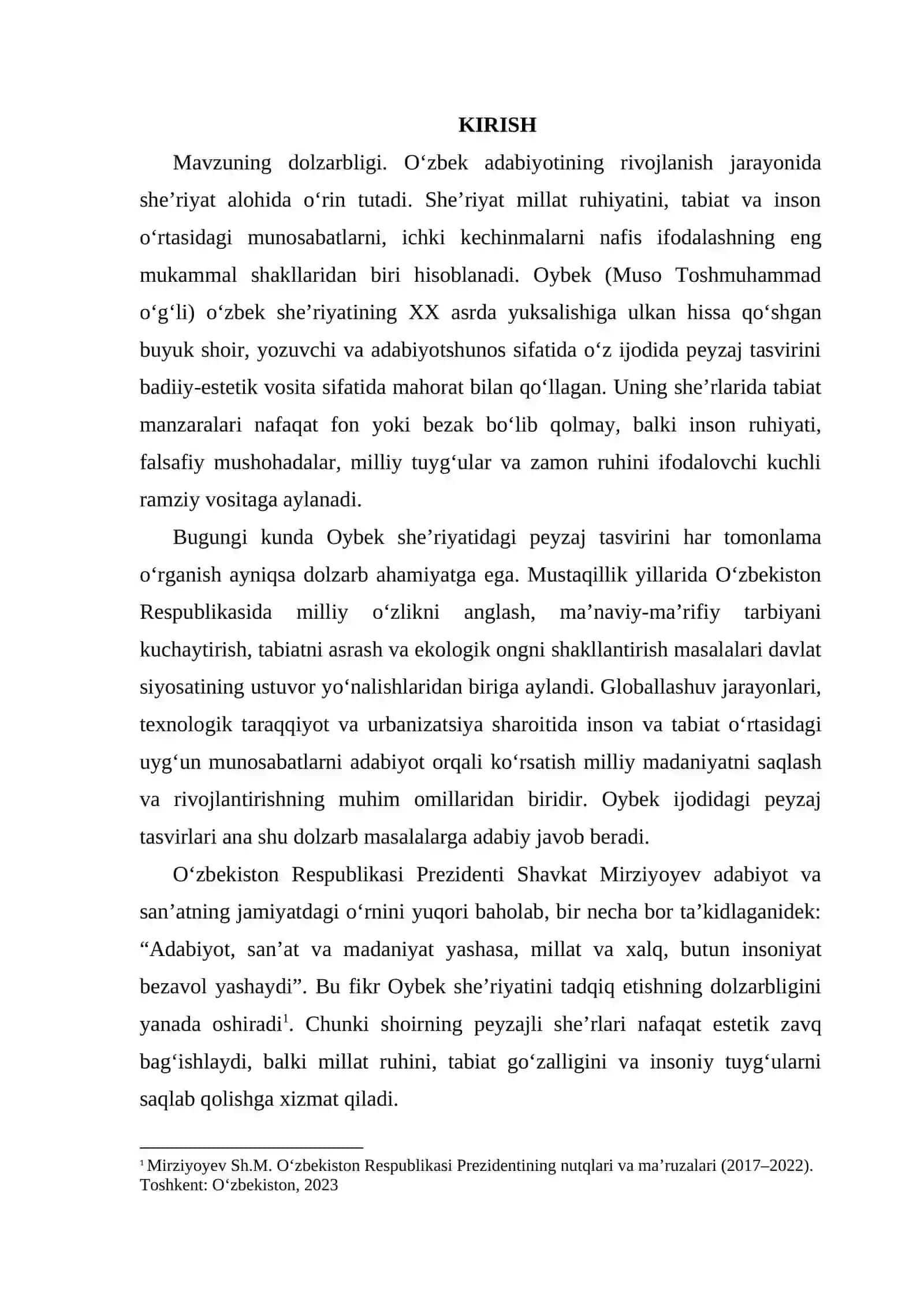 OYBEK SHEʼRIYATIDA PEYZAJ TASVIRINING BADIIY USULLARI VA VOSITALARI 2