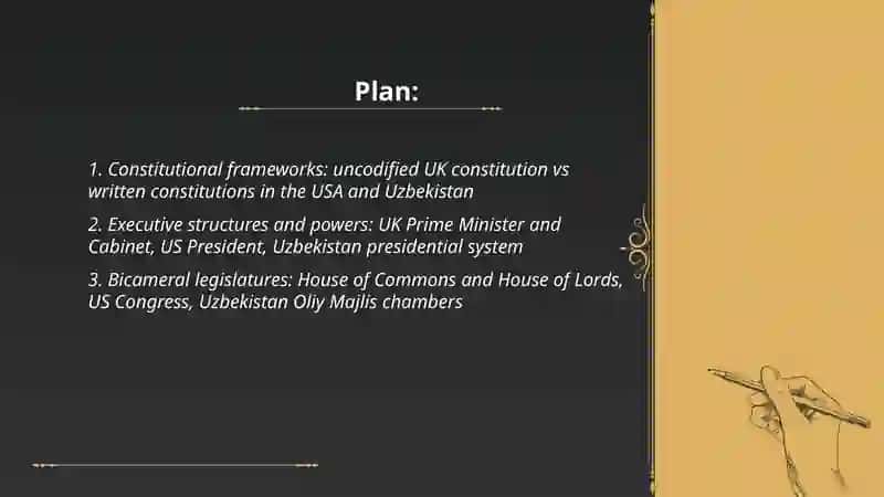 Political system in the UK, in the USA and Uzbekistan 2